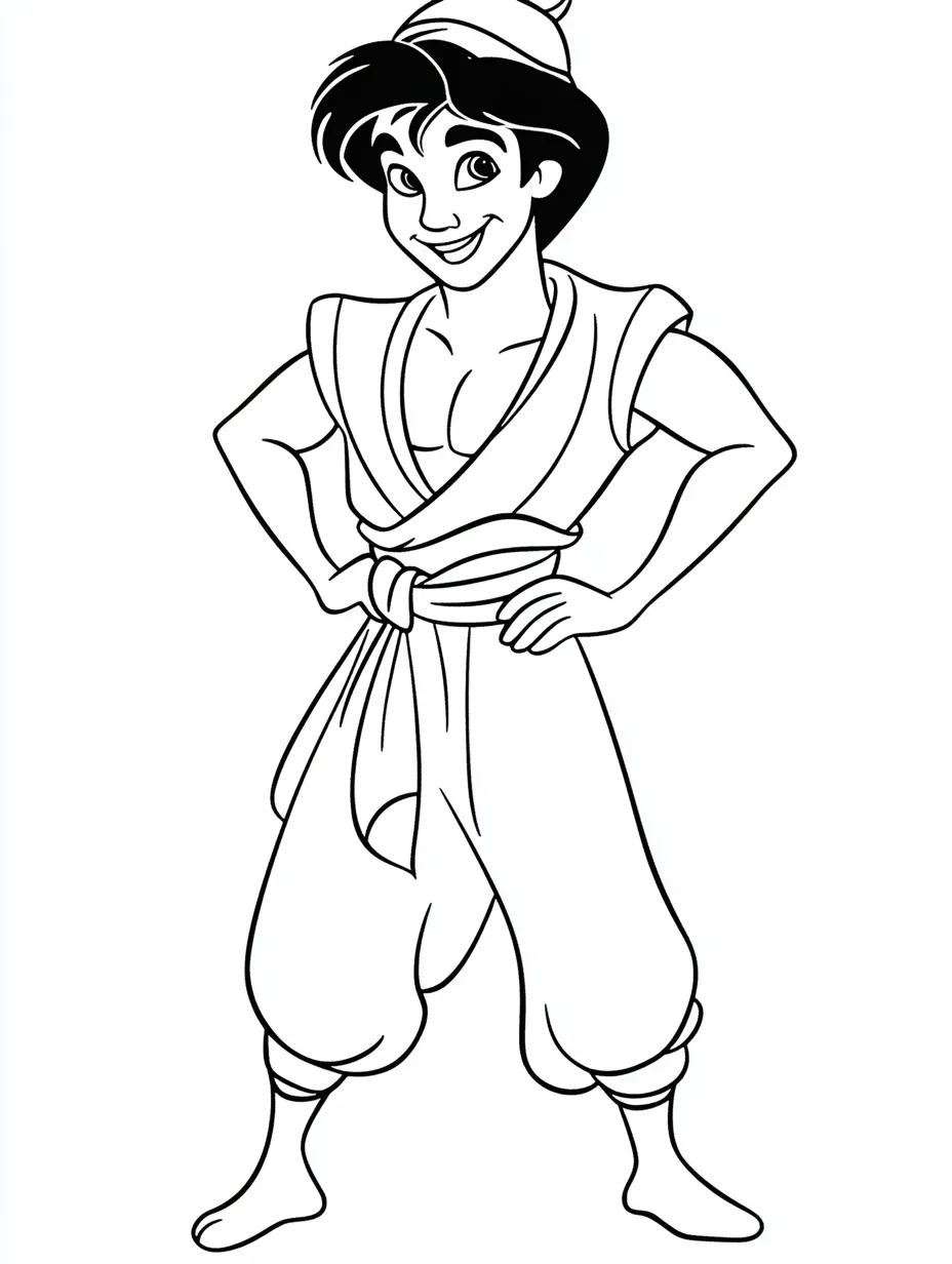 coloriage Aladdin de pour enfants 1