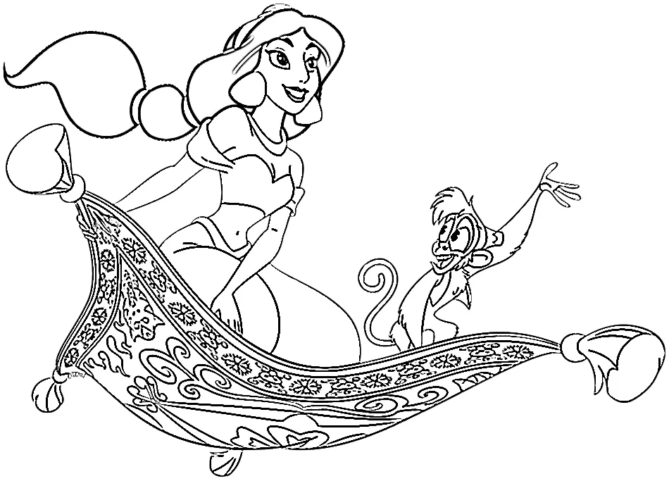 coloriage Aladdin a colorier en ligne gratuitement