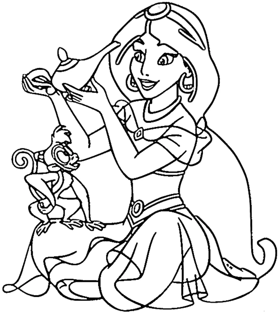 coloriage Aladdin pour enfant de 4 ans