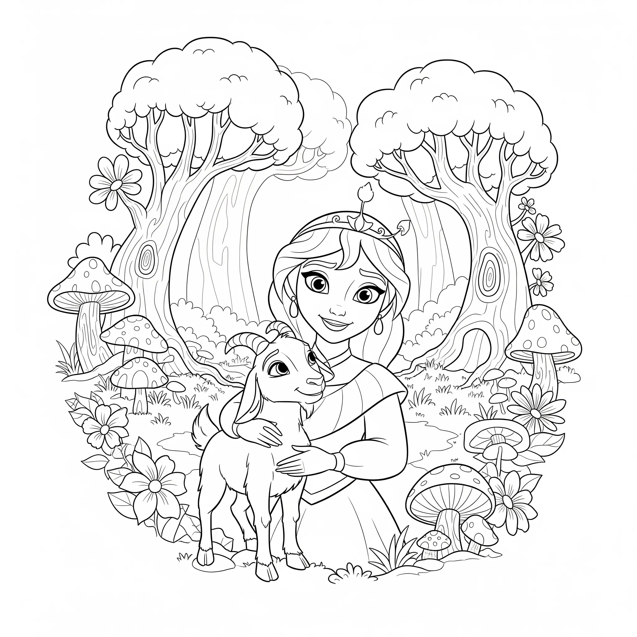 a imprimer coloriage Asha et Valentino dans les bois enchantés gratuit