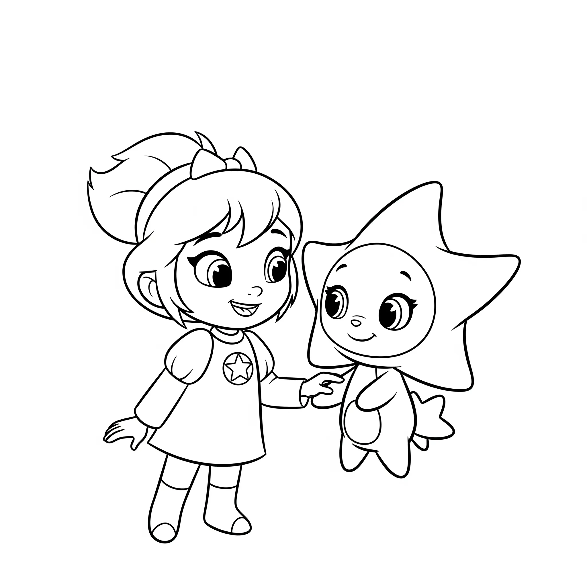 coloriage Asha et l’Étoile Filante pour enfant à imprimer