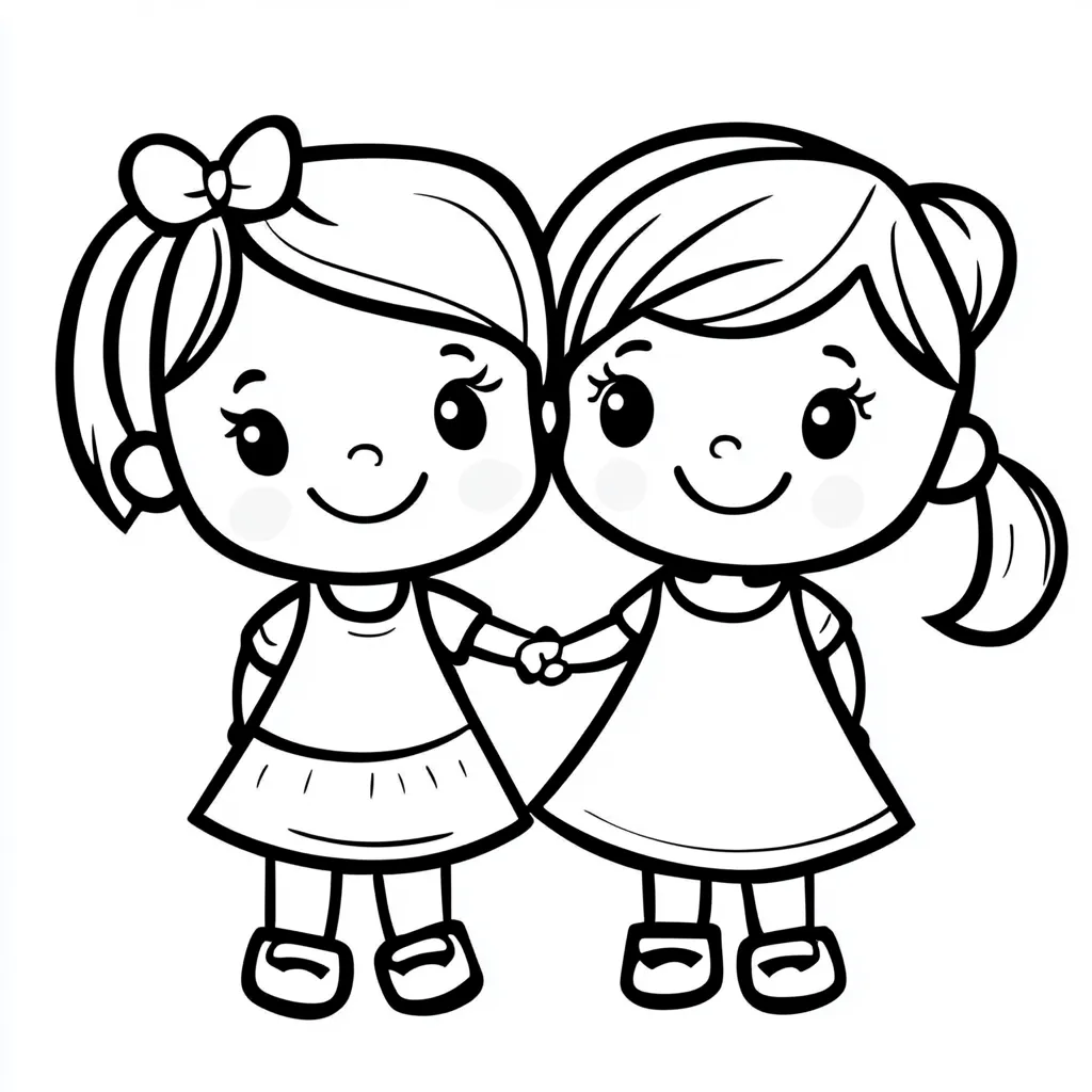 coloriage BFF pour enfants a imprimer