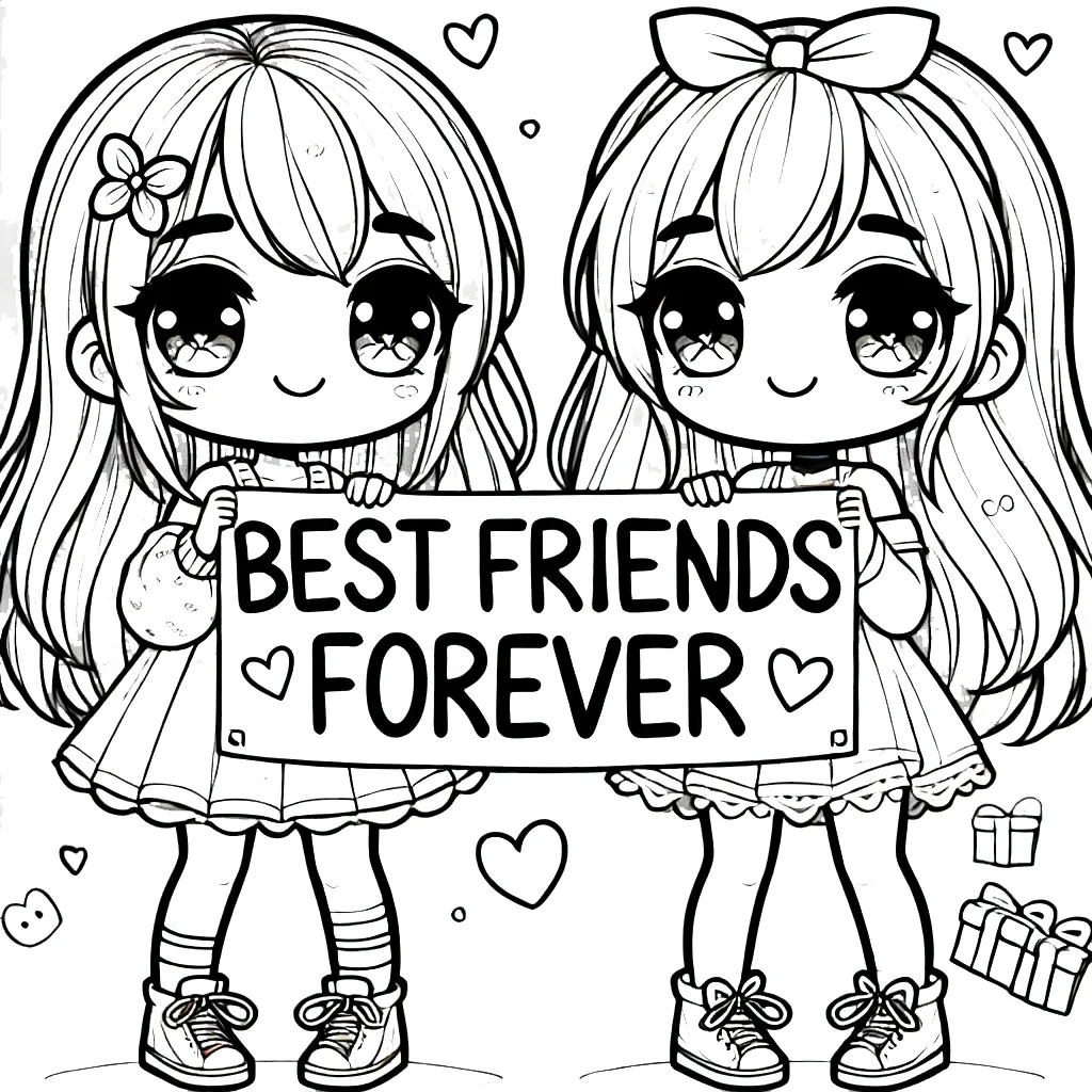 coloriage BFF et découpage à imprimer