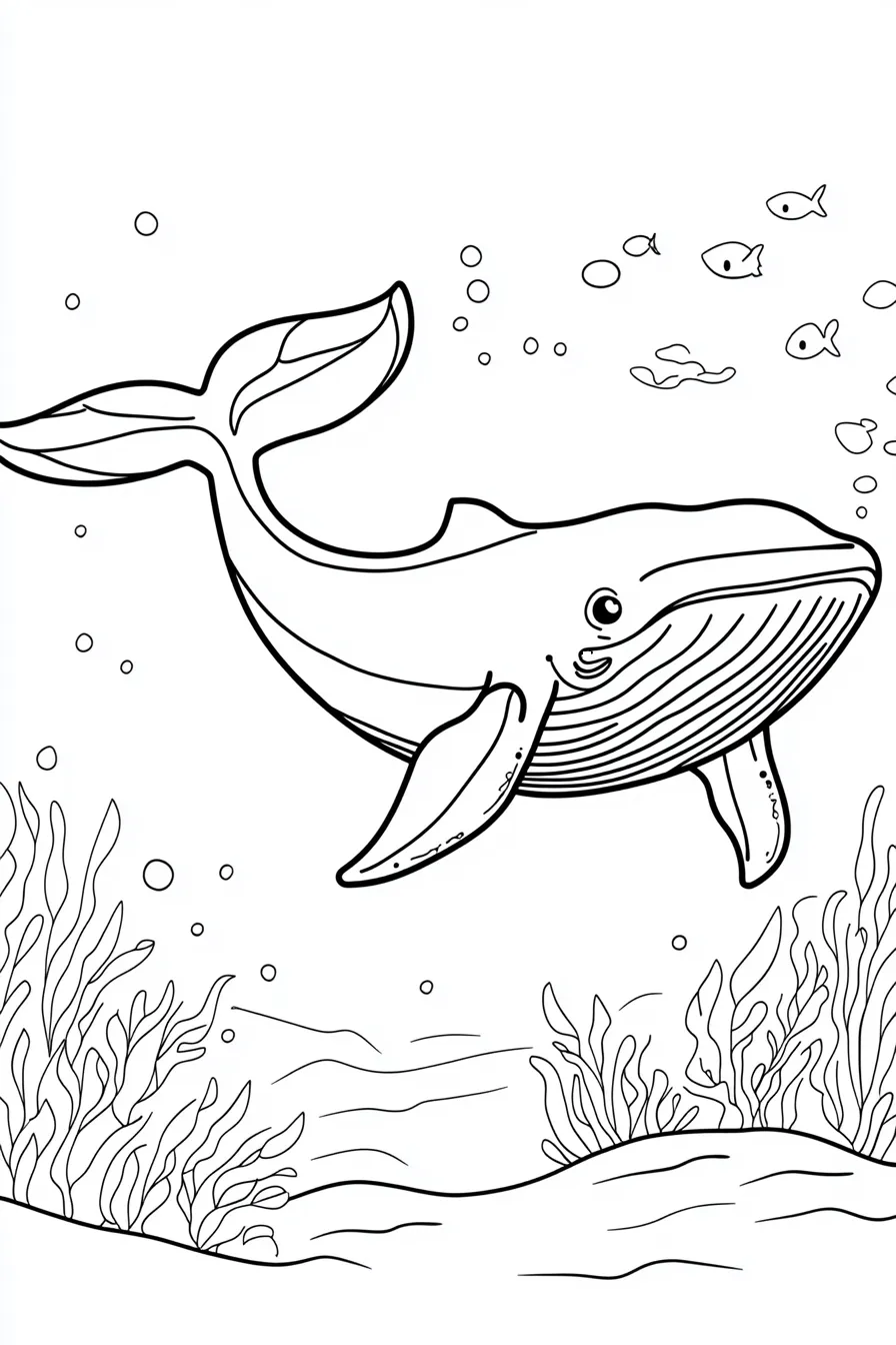 coloriage Baleine à imprimer pour enfant de 2 ans