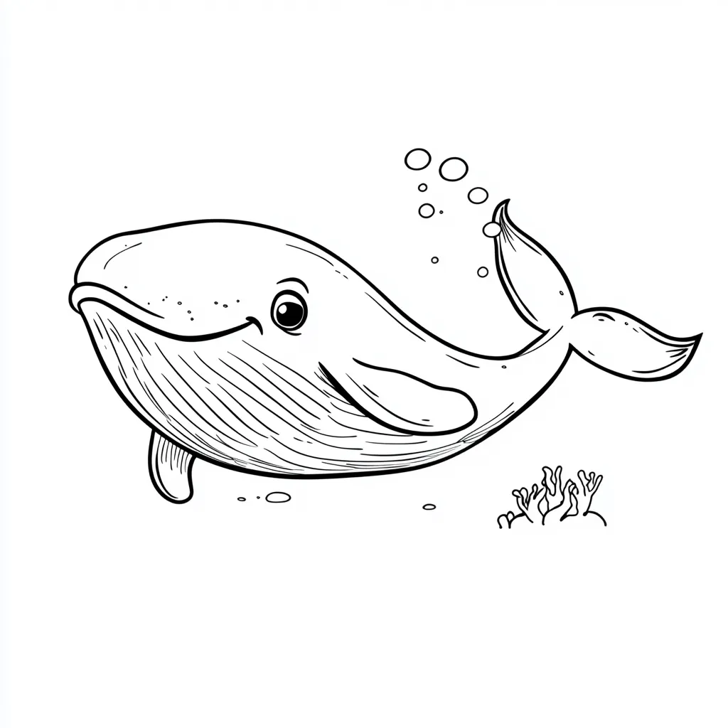 coloriage Baleine à imprimer pour enfant de 7 ans