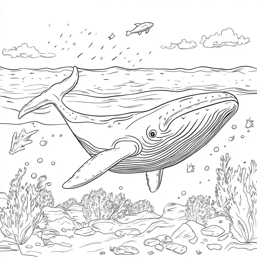 coloriage Baleine à imprimer pour enfant de 2 ans 1