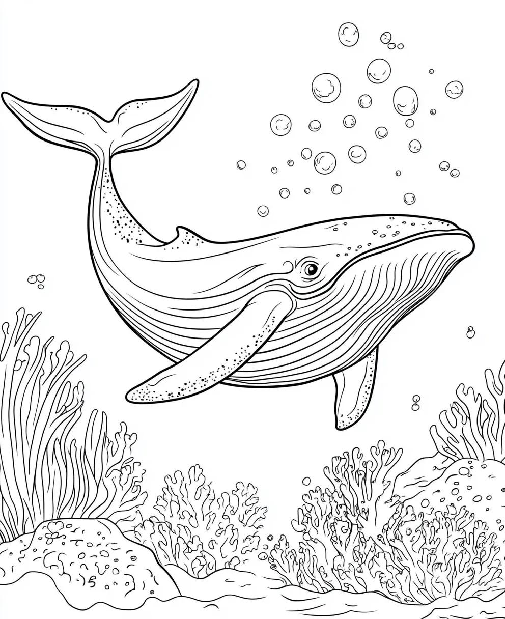 coloriage Baleine pour enfant