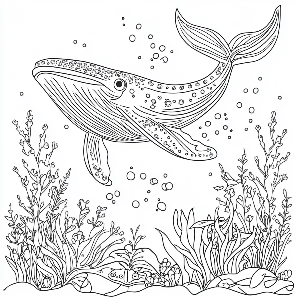 coloriage Baleine pour enfant de 4 ans