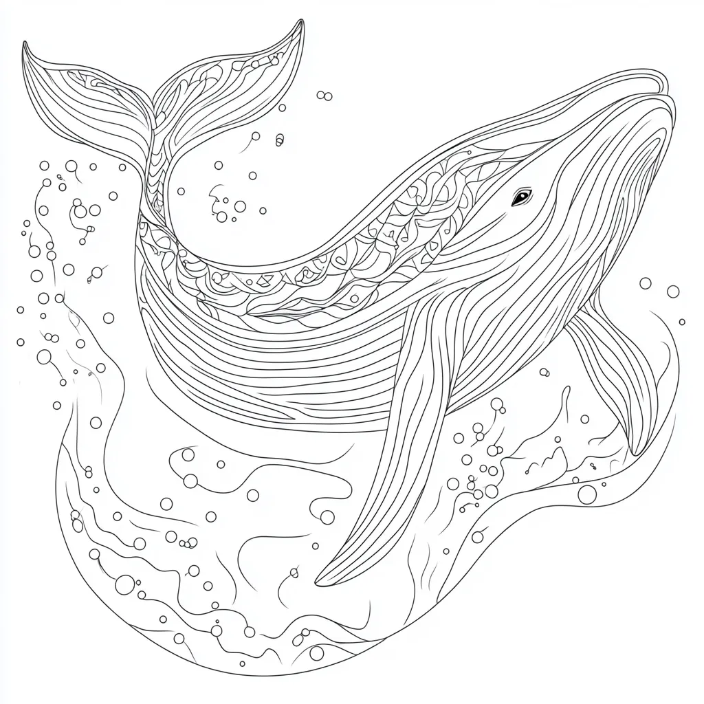 coloriage Baleine et decoupage