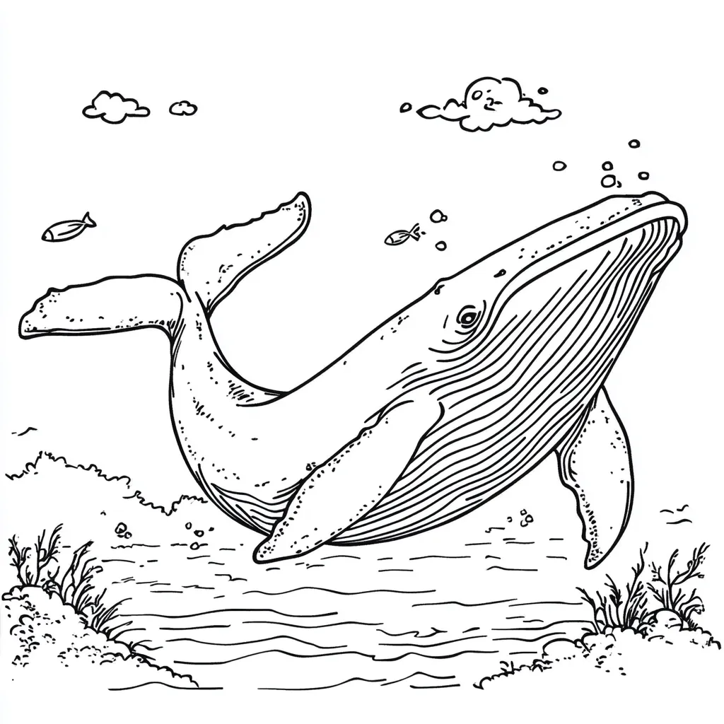 coloriage Baleine et découpage à imprimer