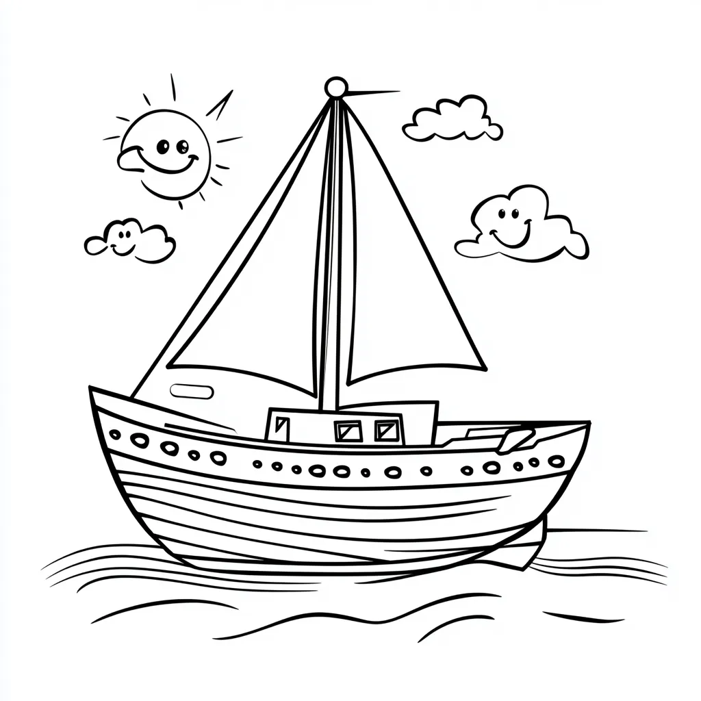 coloriage Bateau à imprimer gratuit