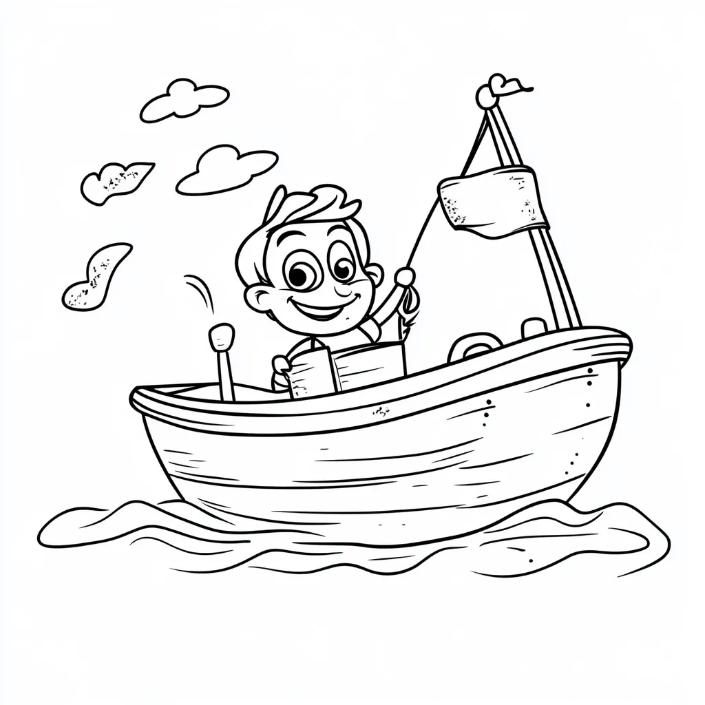 coloriage Bateau à imprimer pour enfant de 10 ans