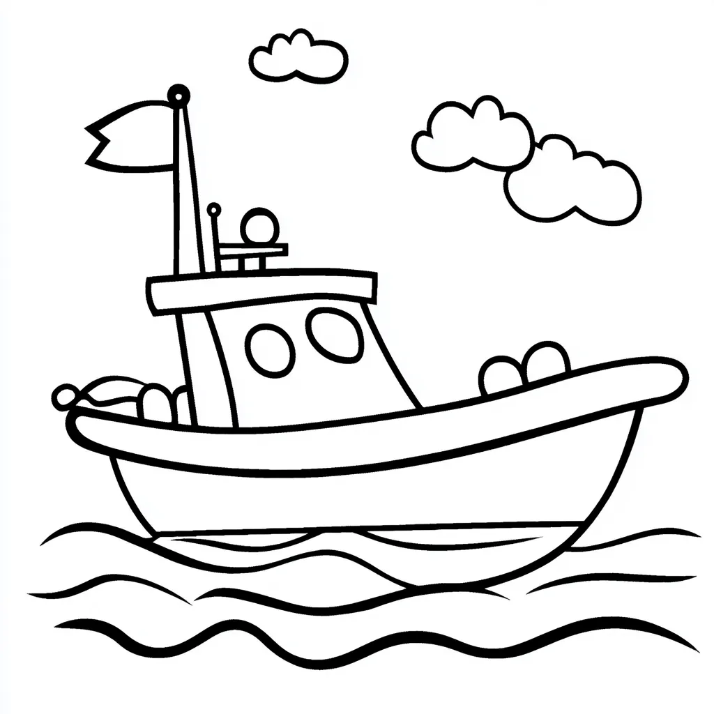 coloriage Bateau pour enfant gratuit