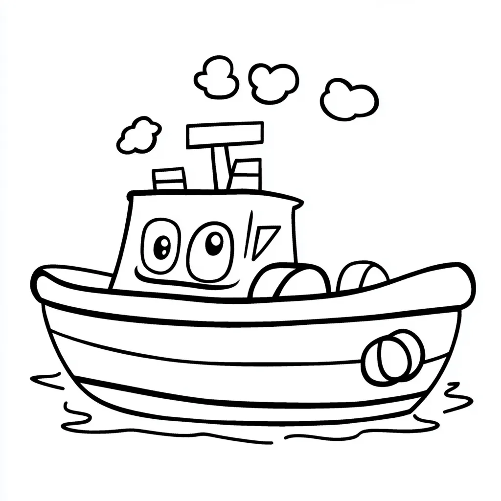 coloriage Bateau à imprimer pour enfant de 2 ans