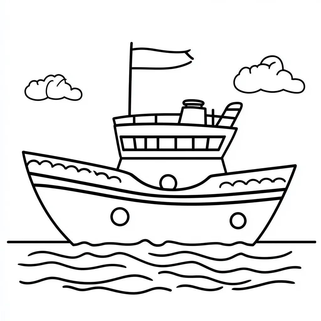 coloriage Bateau gratuit à imprimer