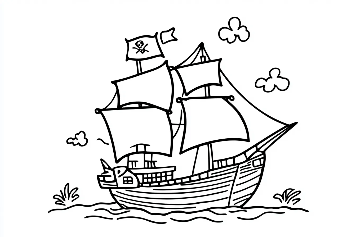 coloriage Bateau à imprimer pour enfant de 10 ans 1