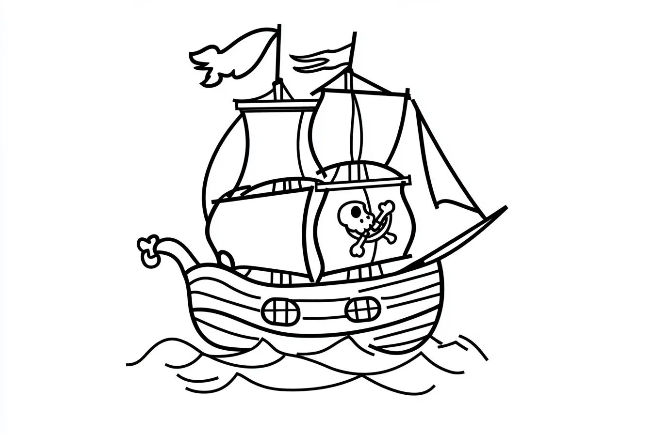 coloriage Bateau de pour enfants