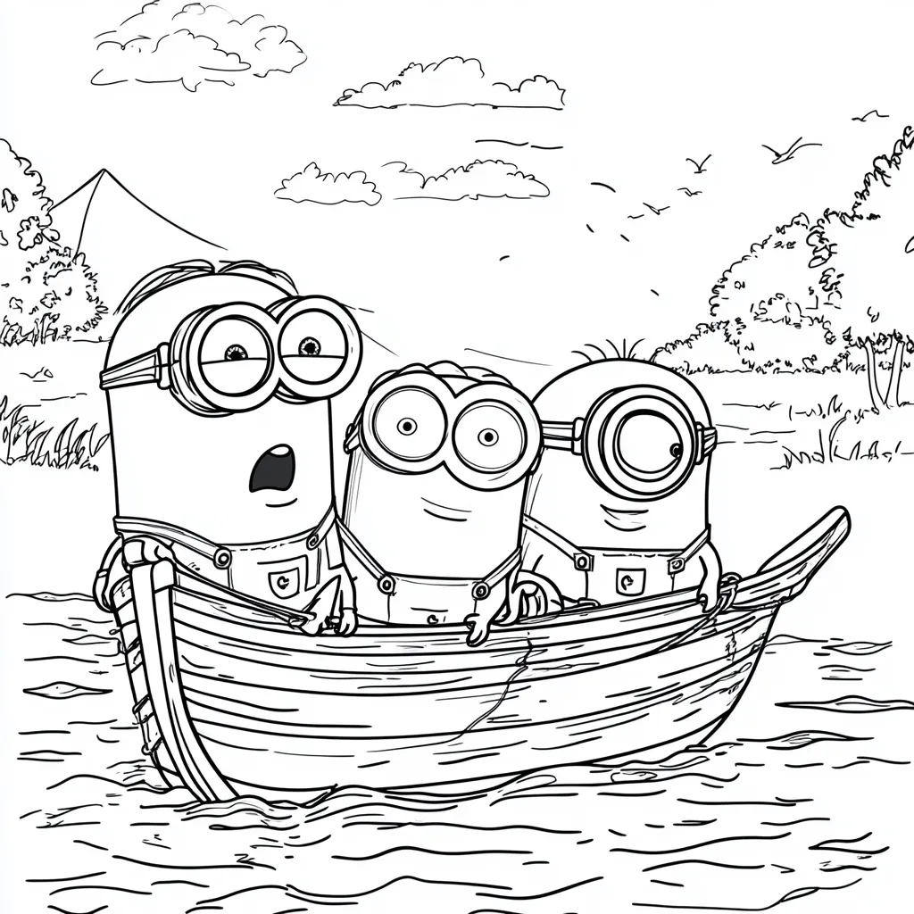 coloriage Bateau a imprimer pour enfant de 4 ans