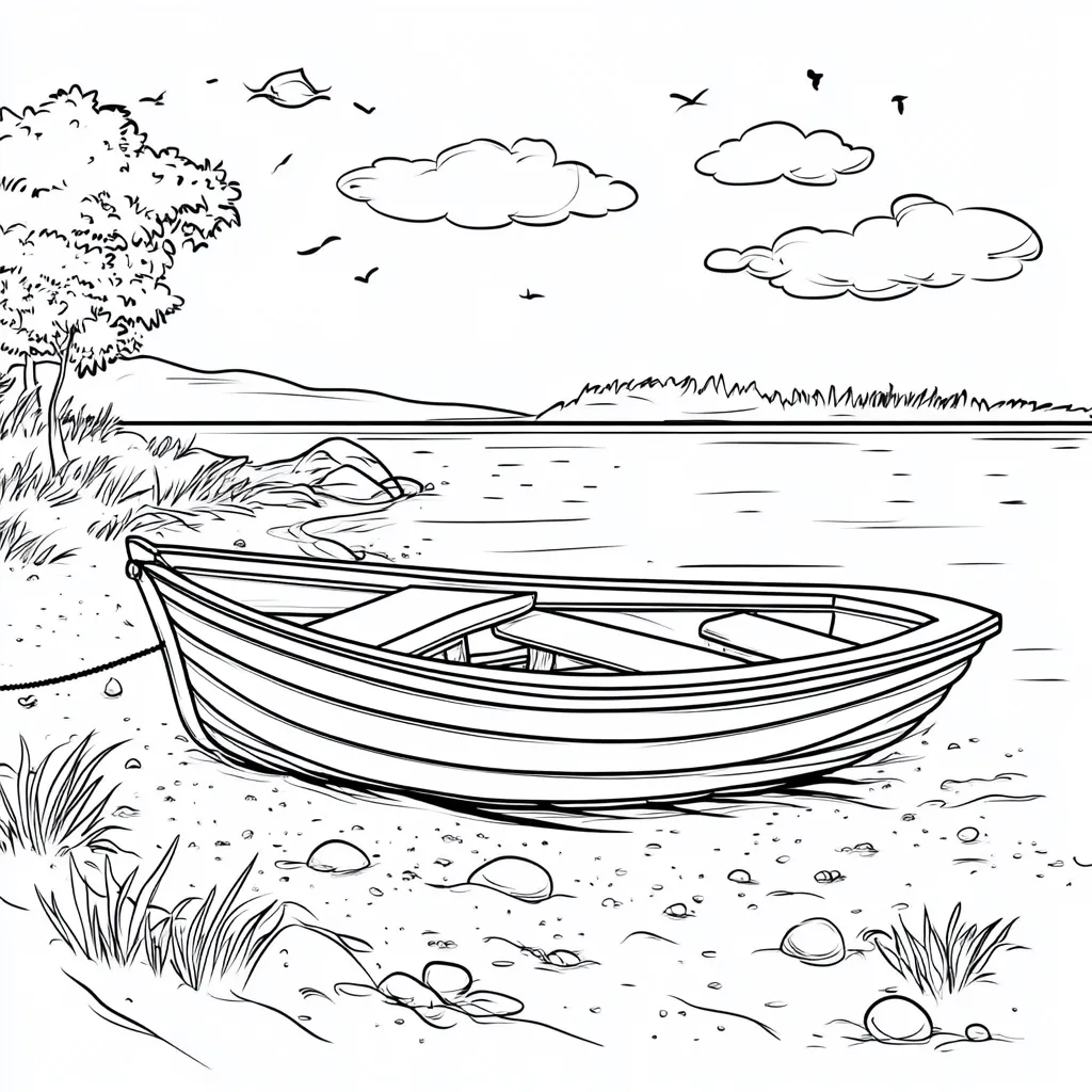 coloriage Bateau pour enfants a imprimer 1