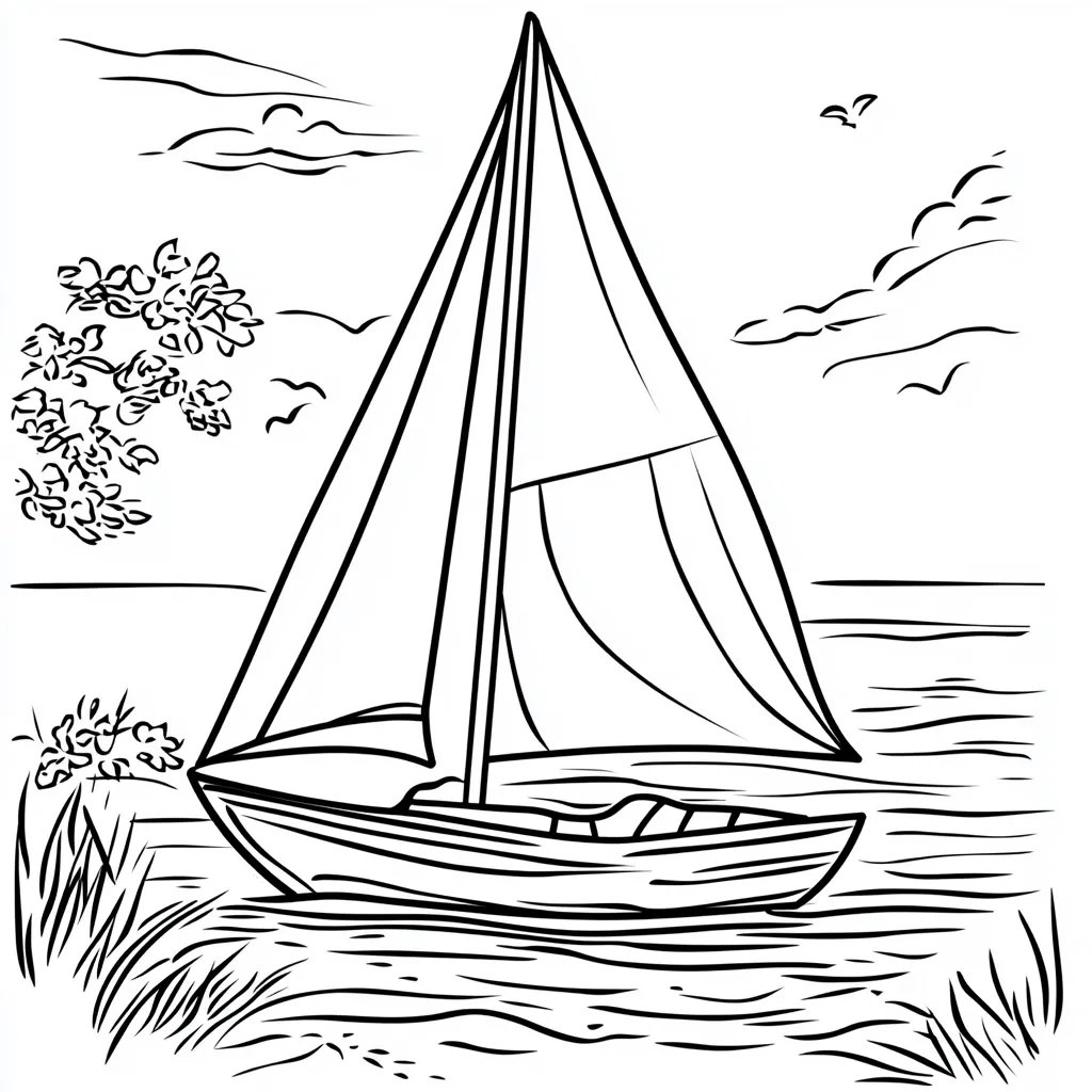 coloriage Bateau pour enfant de 7 ans