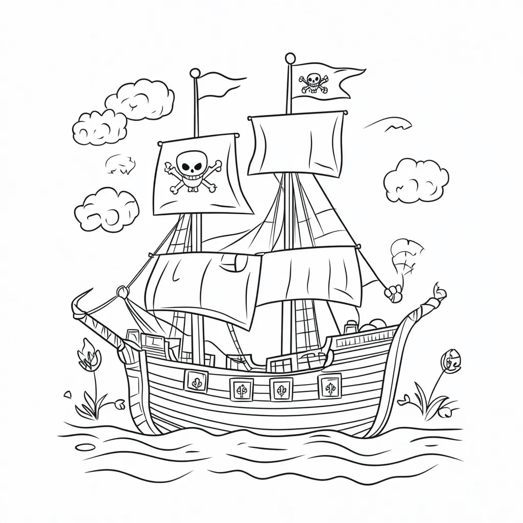 coloriage Bateau pour enfant de à imprimer