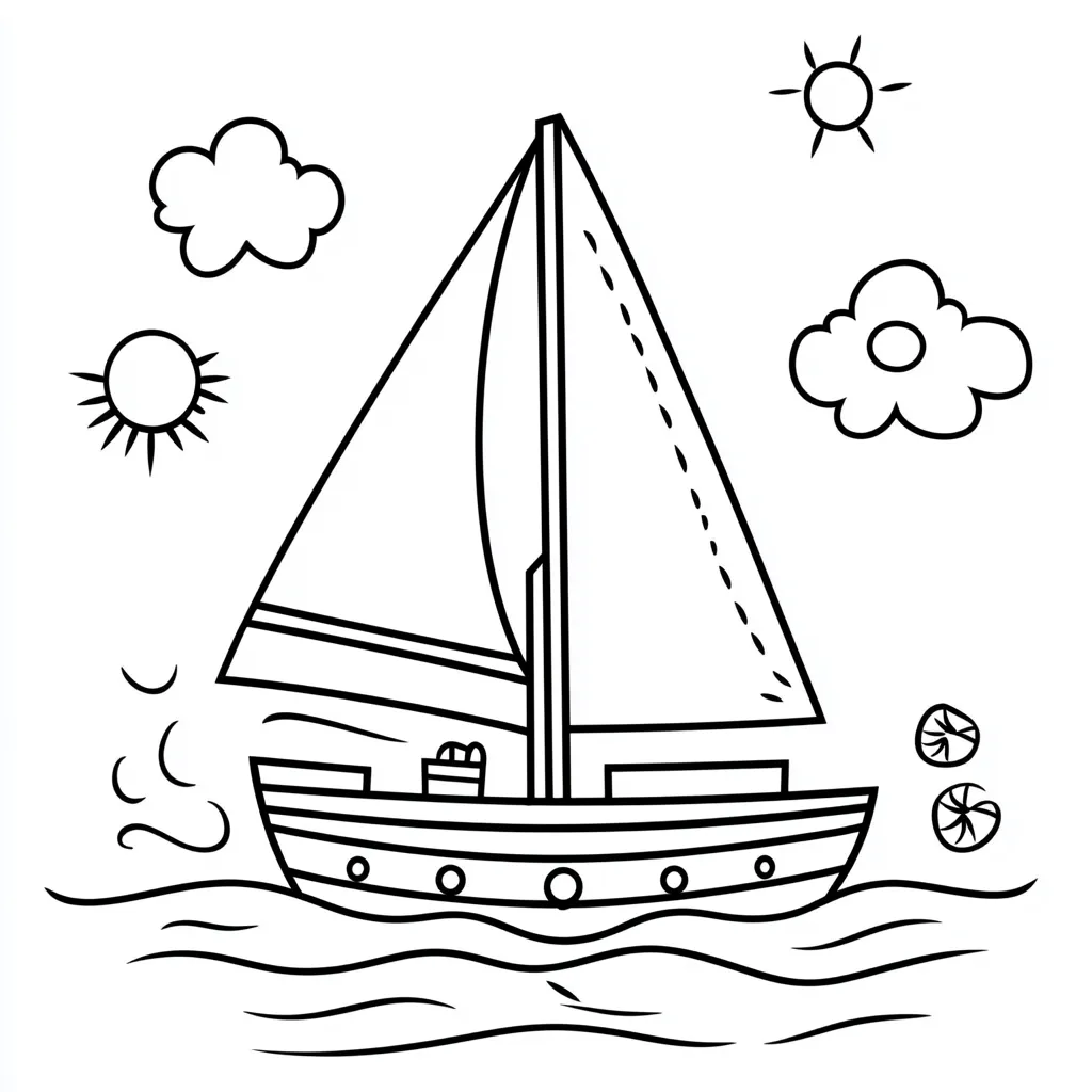 coloriage Bateau a dessiner en ligne