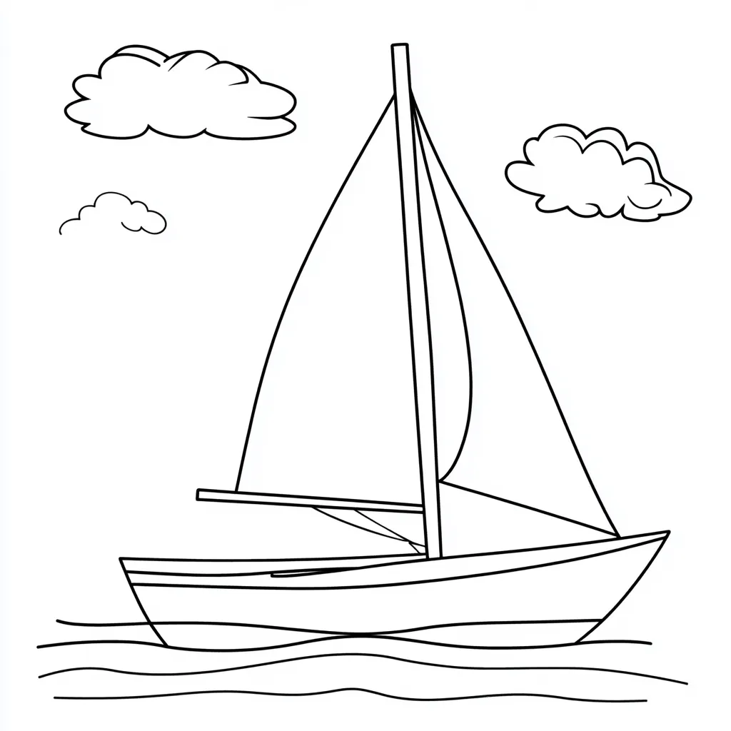 coloriage Bateau et découpage à imprimer