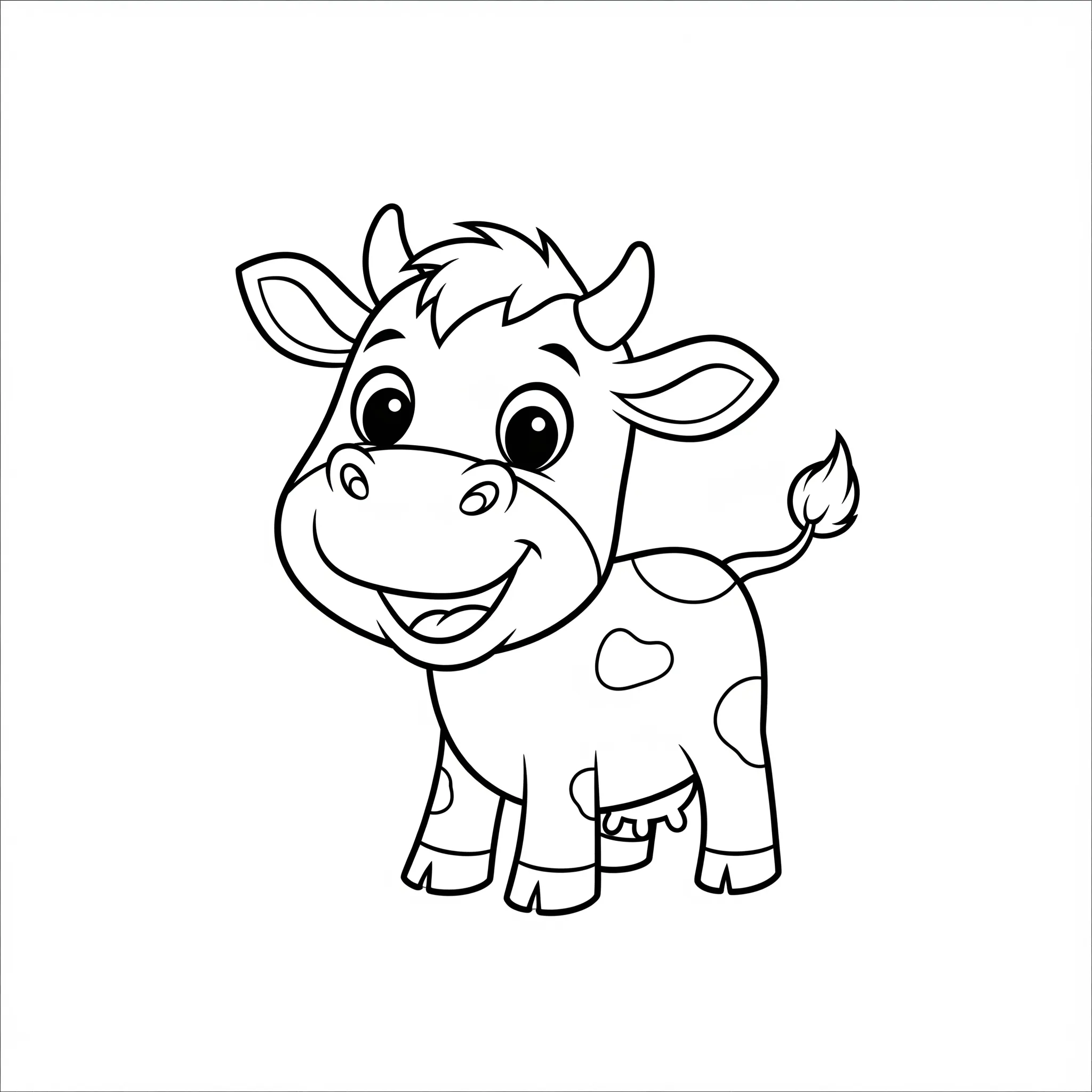coloriage Bébé Vache Joueuse à imprimer pdf gratuit