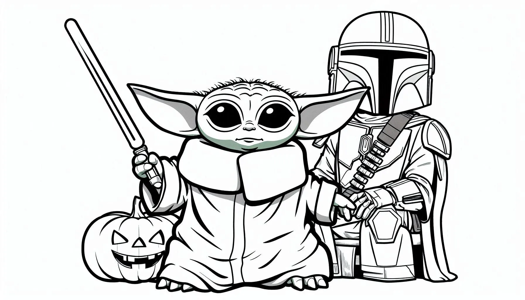 coloriage Bébé Yoda à imprimer pour enfant de 10 ans 2