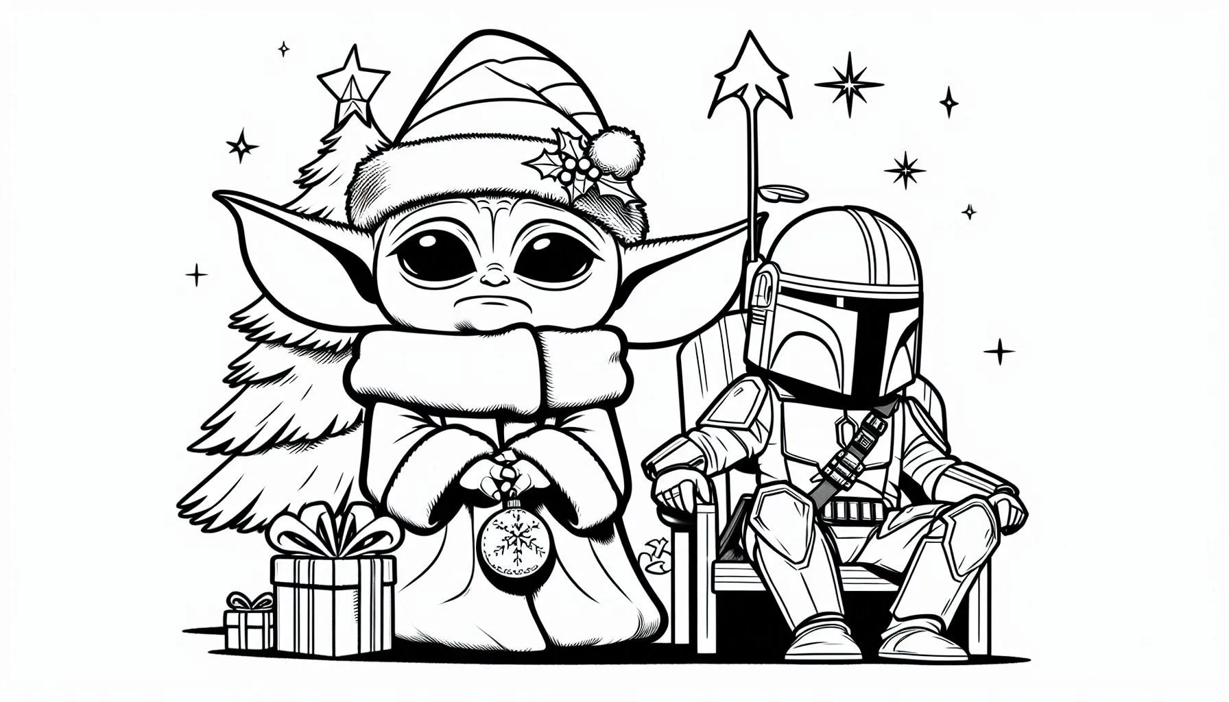 coloriage Bébé Yoda pour enfant gratuit