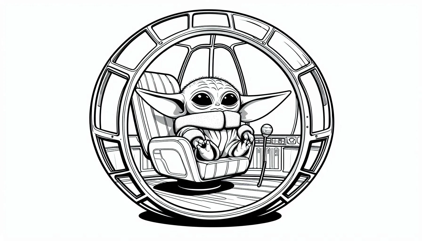 coloriage Bébé Yoda à imprimer gratuitement pdf