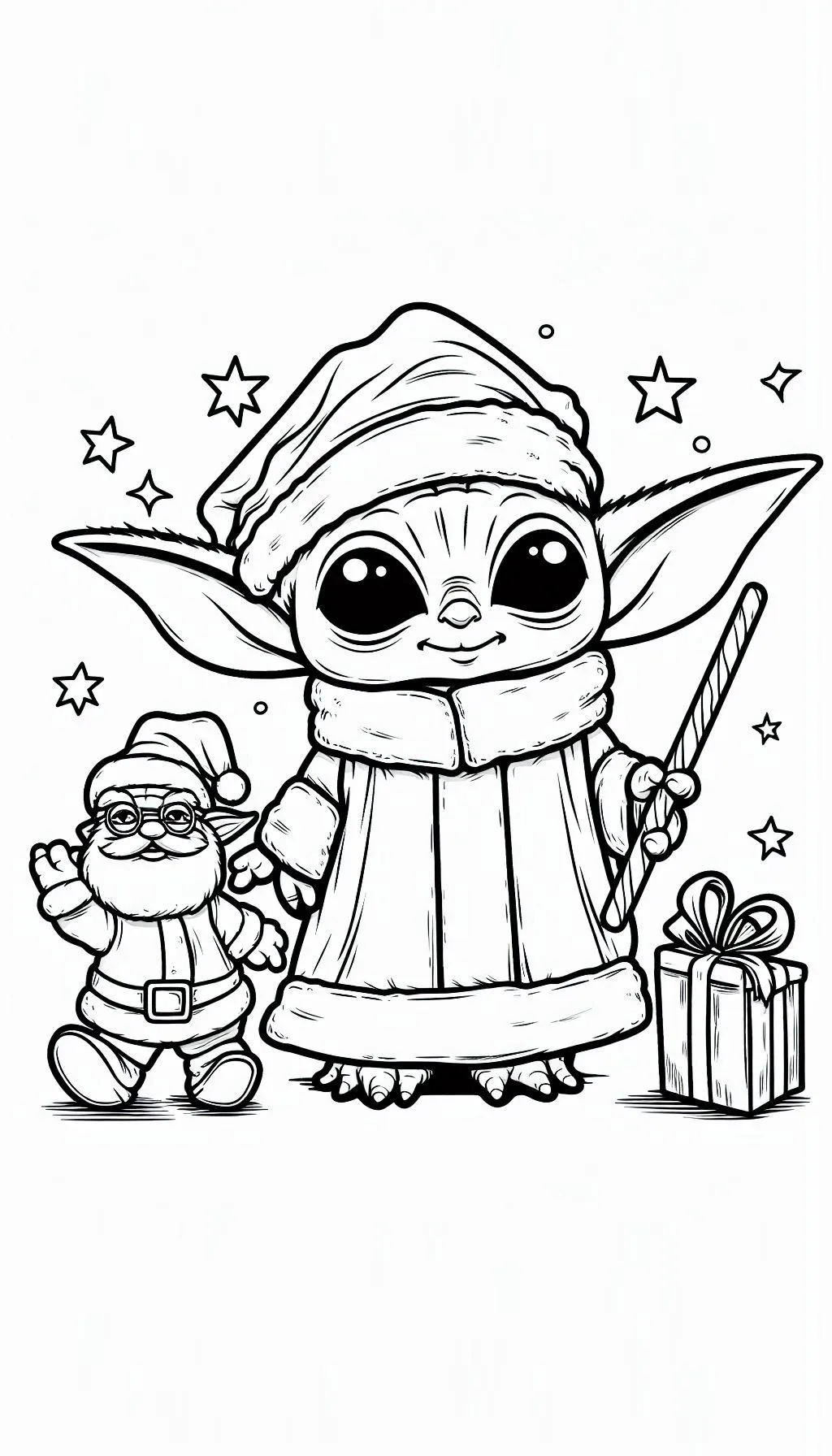 imprimer coloriage Bébé Yoda gratuit