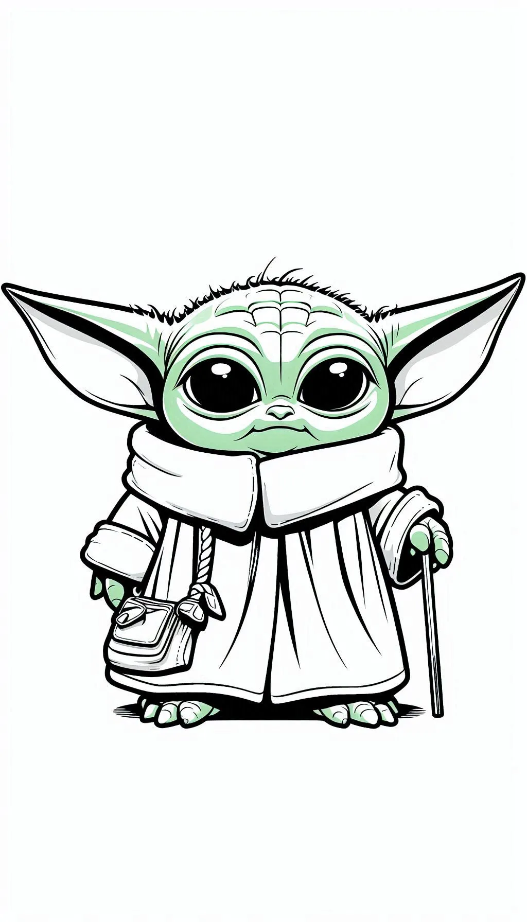 coloriage Bébé Yoda a imprimer gratuitement