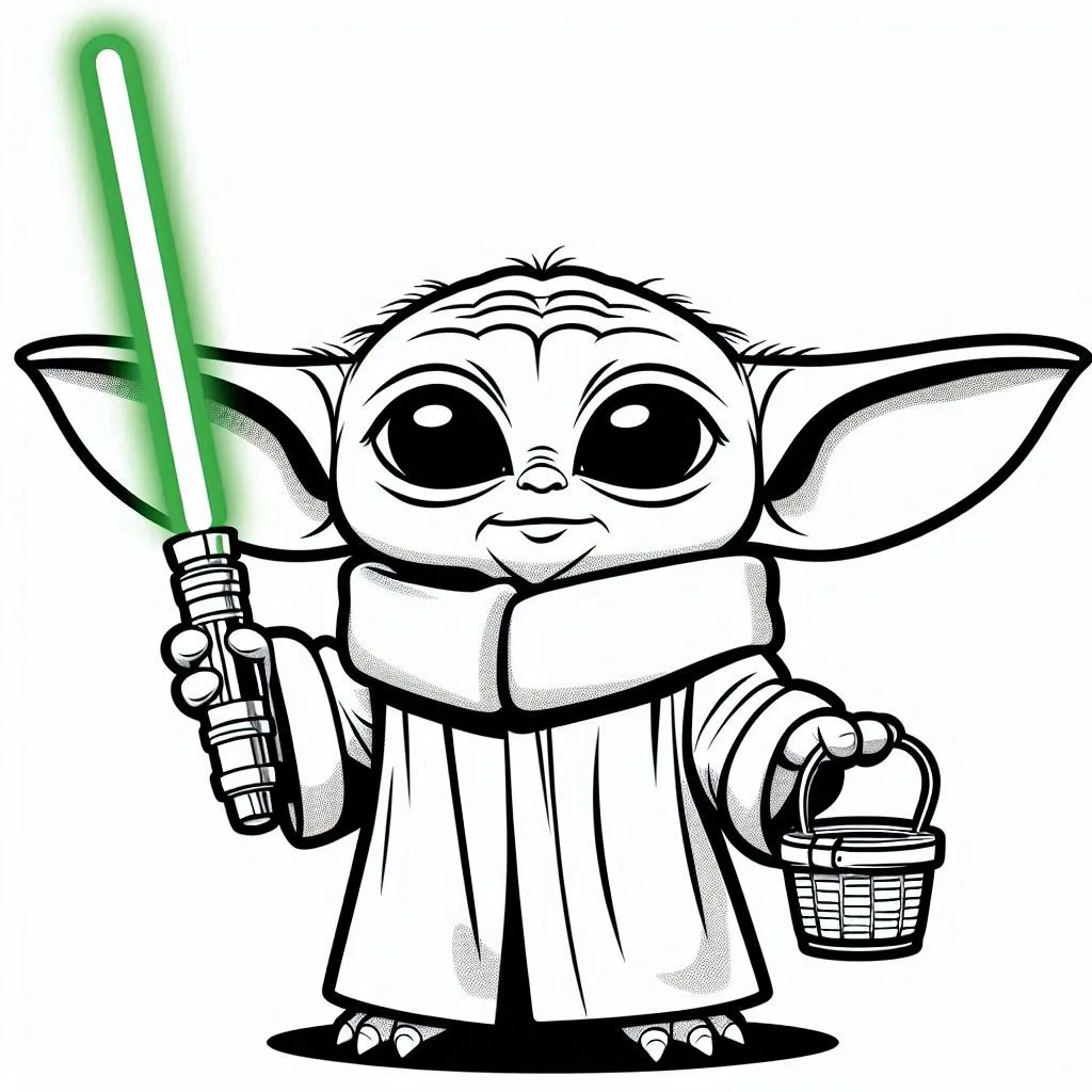 coloriage Bébé Yoda et dessins