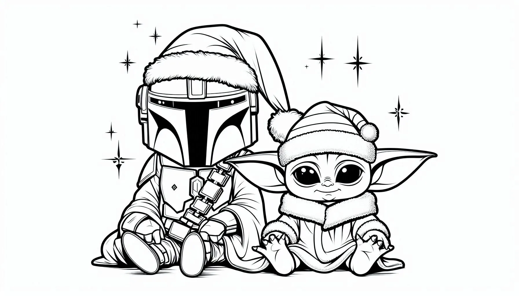 imprimer coloriage Bébé Yoda pour enfant