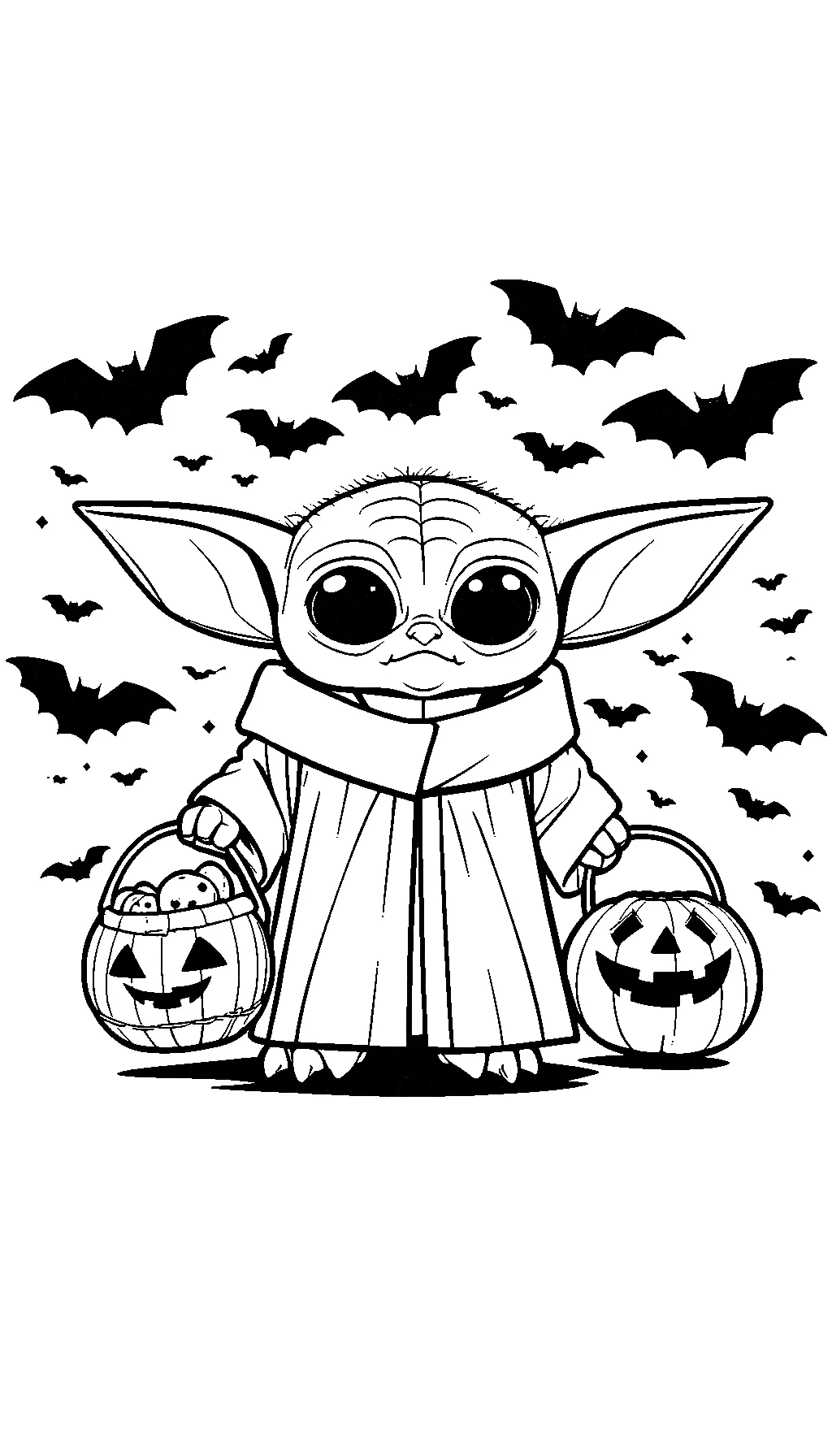 coloriage Bébé Yoda a colorier en ligne