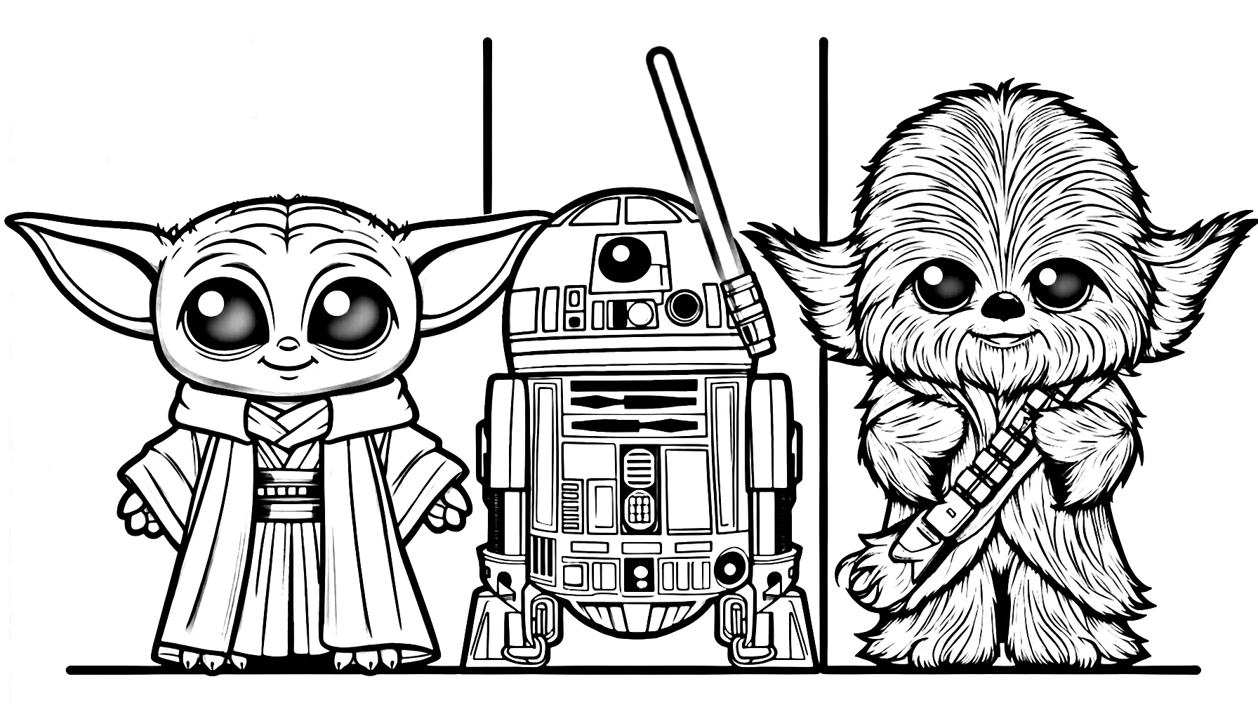 coloriage Bébé Yoda et dessin a imprimer 1