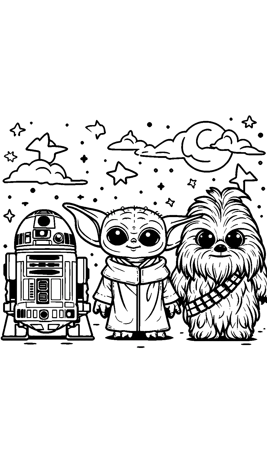 coloriage Bébé Yoda pour enfants