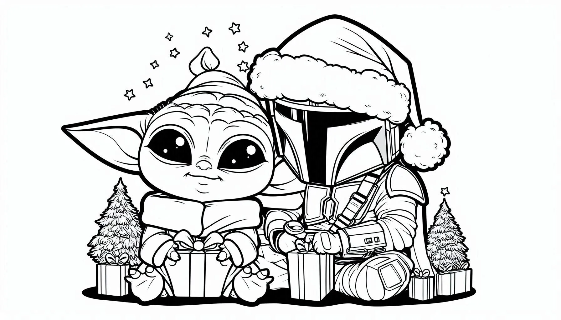 coloriage Bébé Yoda à imprimer gratuit