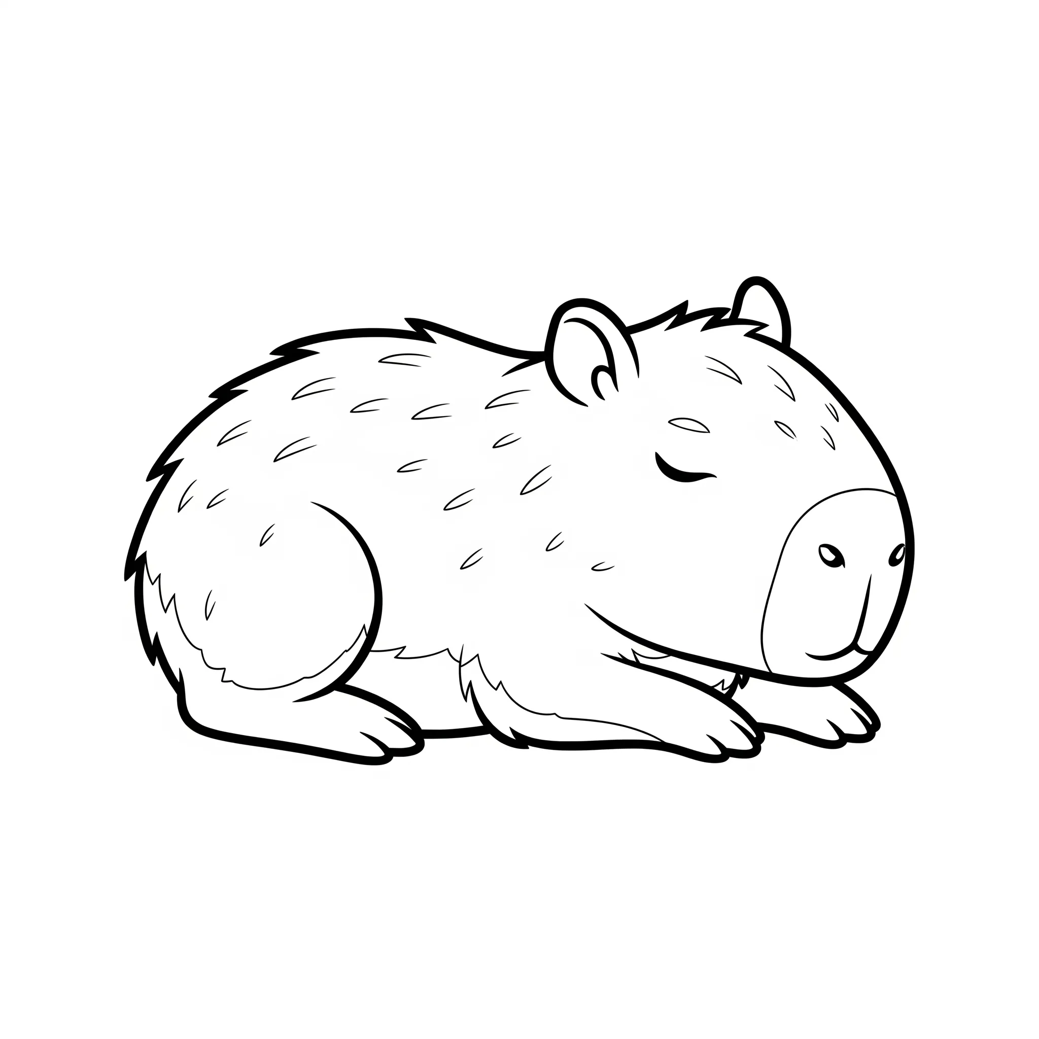 coloriage Bébé capybara endormi a imprimer gratuit