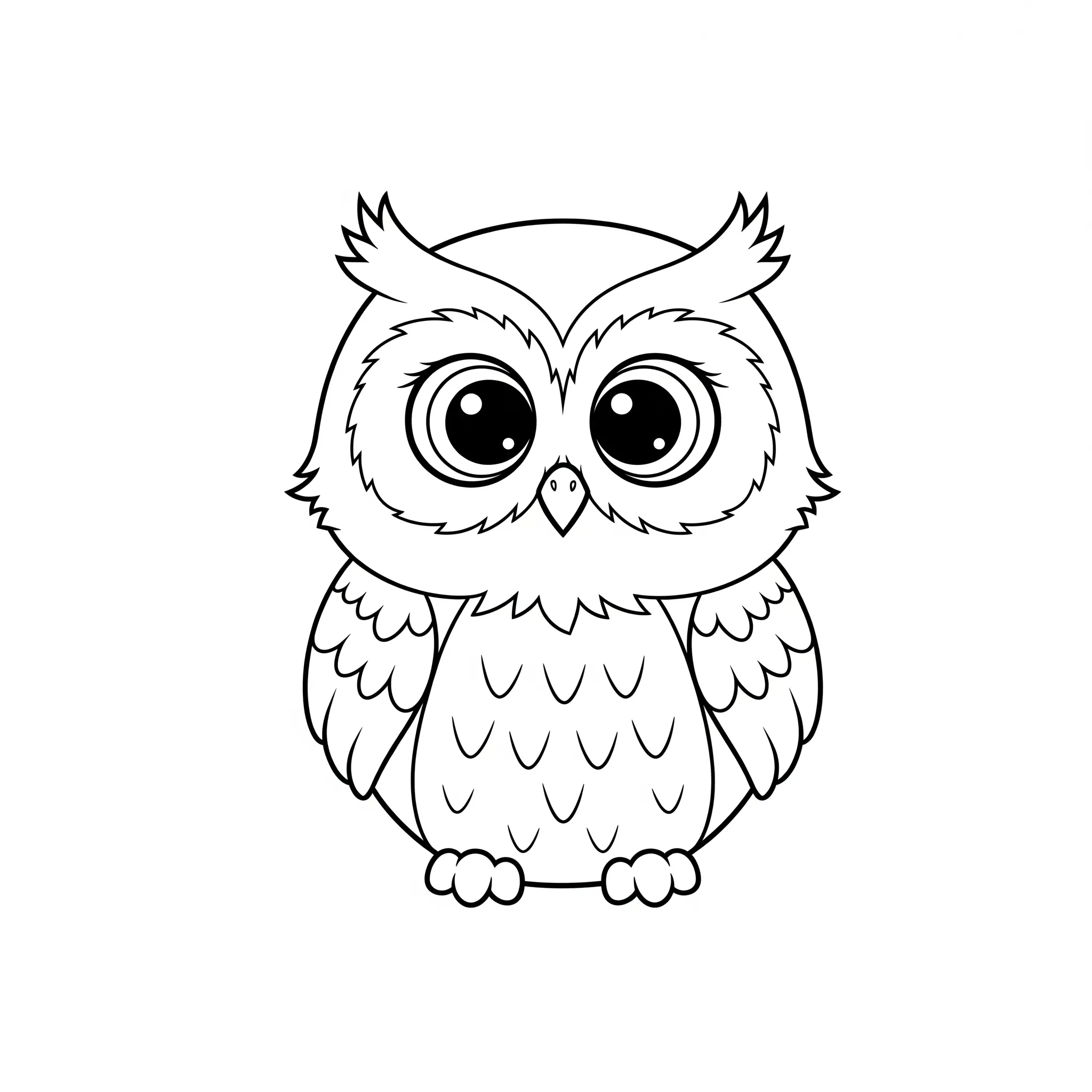 coloriage Bébé hibou à imprimer pdf gratuit