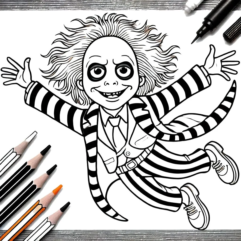 coloriage Beetlejuice d'enfant a imprimer