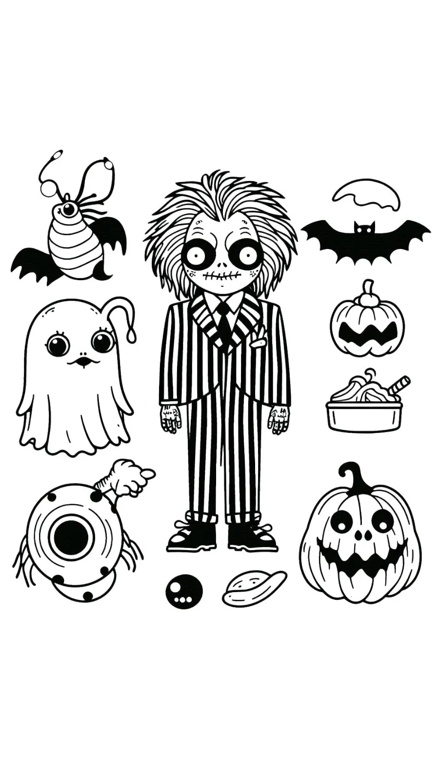 coloriage Beetlejuice pour enfants a imprimer gratuit