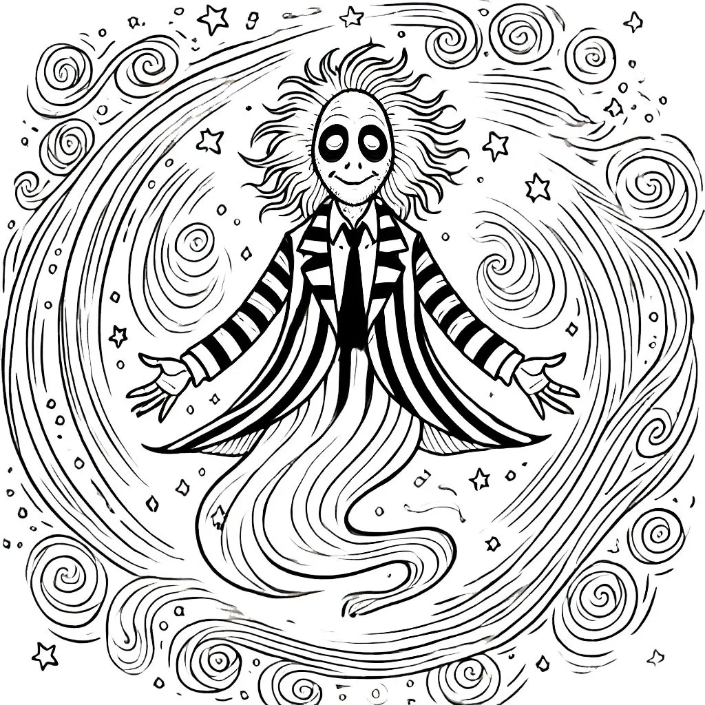 coloriage Beetlejuice a colorier en ligne