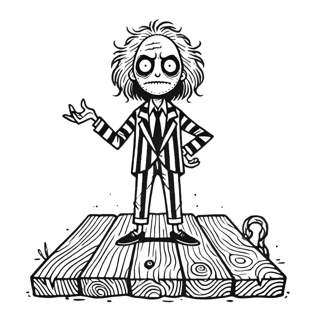 coloriage Beetlejuice a imprimer pour enfant de 4 ans