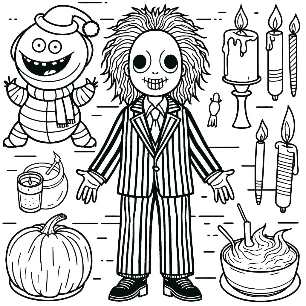 coloriage Beetlejuice à imprimer pour enfant de 9 ans