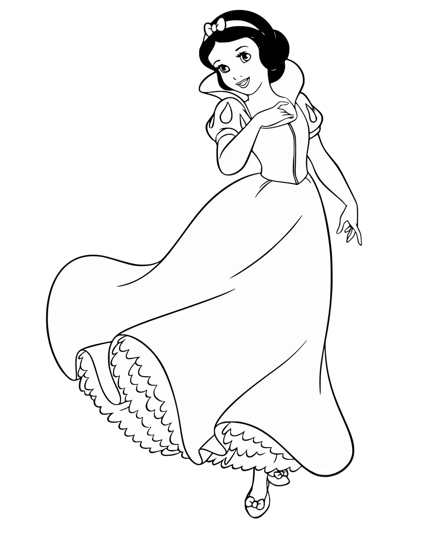 coloriage Blanche Neige à imprimer pour enfant de 6 ans