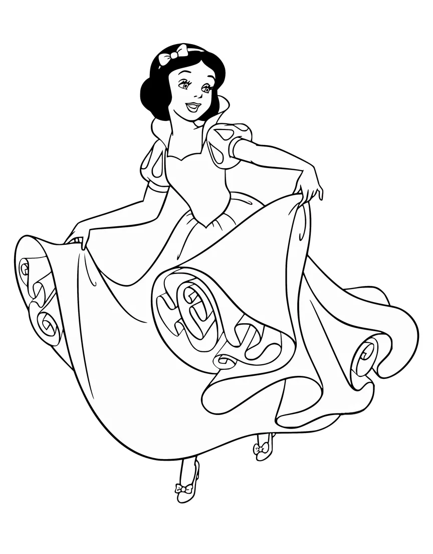 coloriage Blanche Neige à imprimer pdf gratuit 1