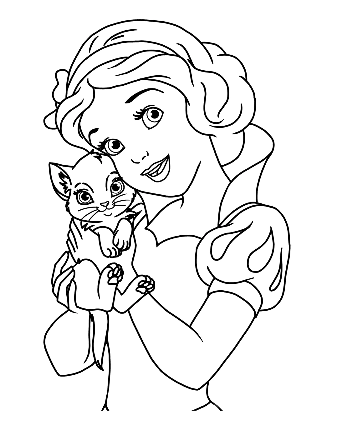 coloriage Blanche Neige d'enfant a imprimer 1