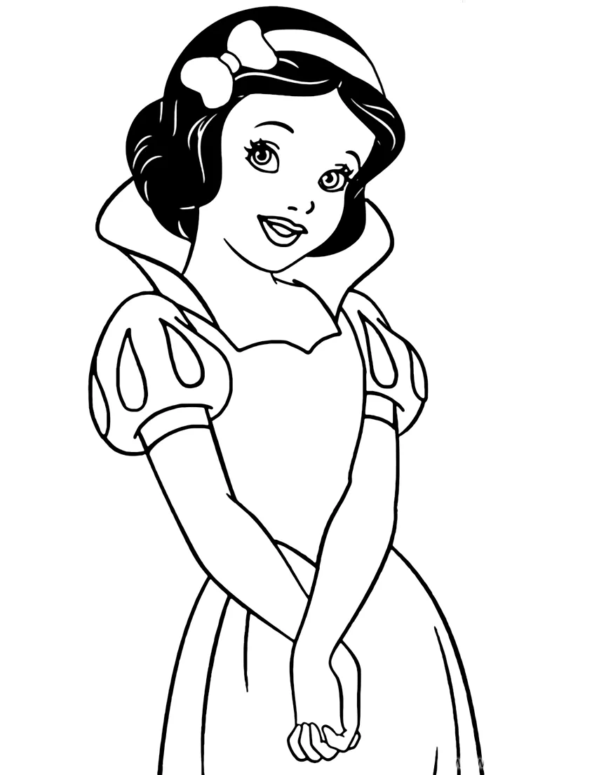 coloriage Blanche Neige à imprimer pour enfant de 8 ans